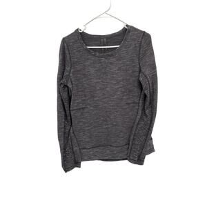 Lululemon Exhalation Sweatshirt Pullover Heathered Marked Black Size 6